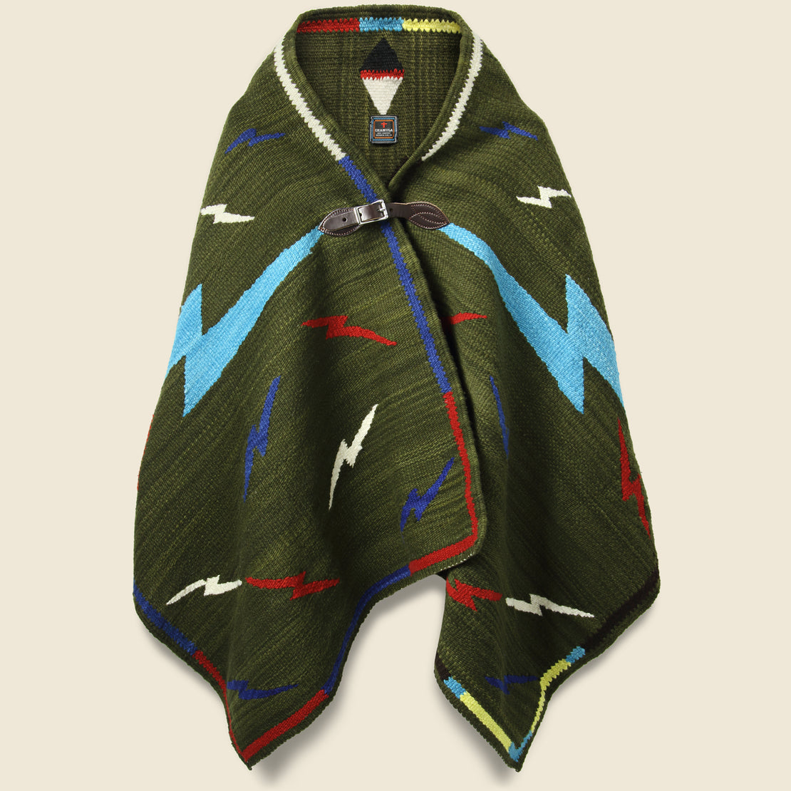 Chamula Merino Wool Blanket Poncho - Thunderbird