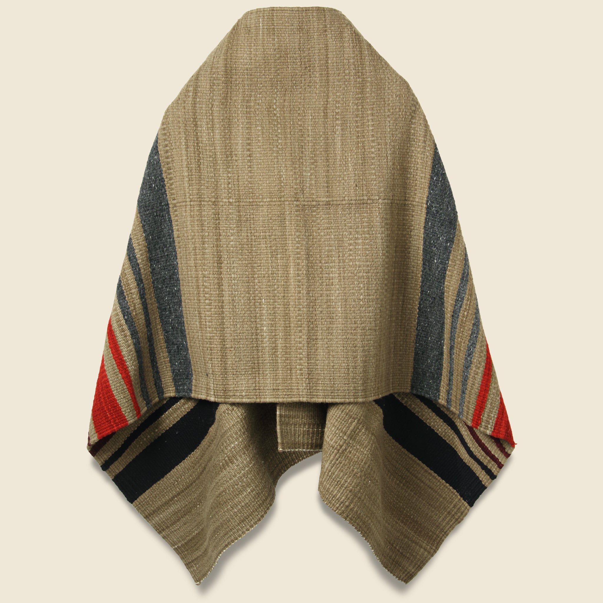 Merino Wool Blanket Poncho - Dark Beige - Chamula - STAG Provisions - Tops - L/S Knit