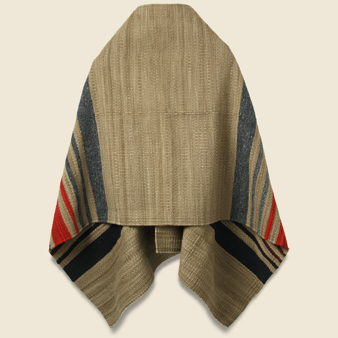 Merino Wool Blanket Poncho - Dark Beige - Chamula - STAG Provisions - Tops - L/S Knit