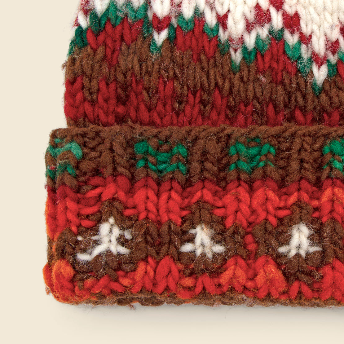 Double Cuff Fair Isle Cap - Brown Heather - Chamula - STAG Provisions - Accessories - Hats