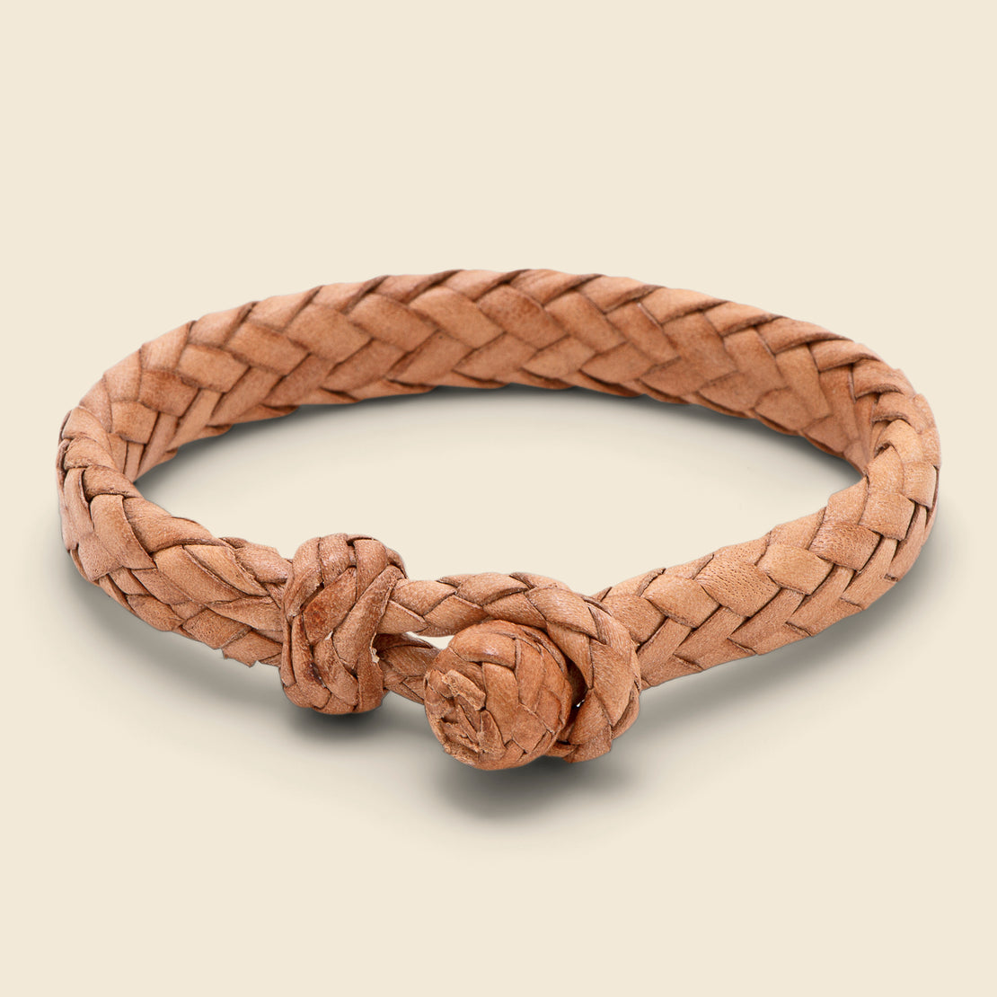 Chamula Wide Flat Weaved Bracelet - Tan