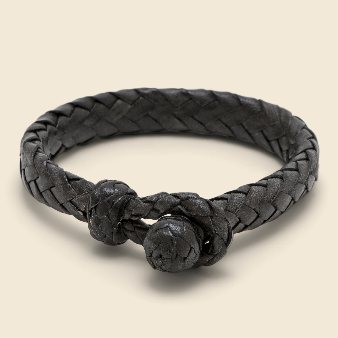 Chamula Wide Flat Weaved Bracelet - Black