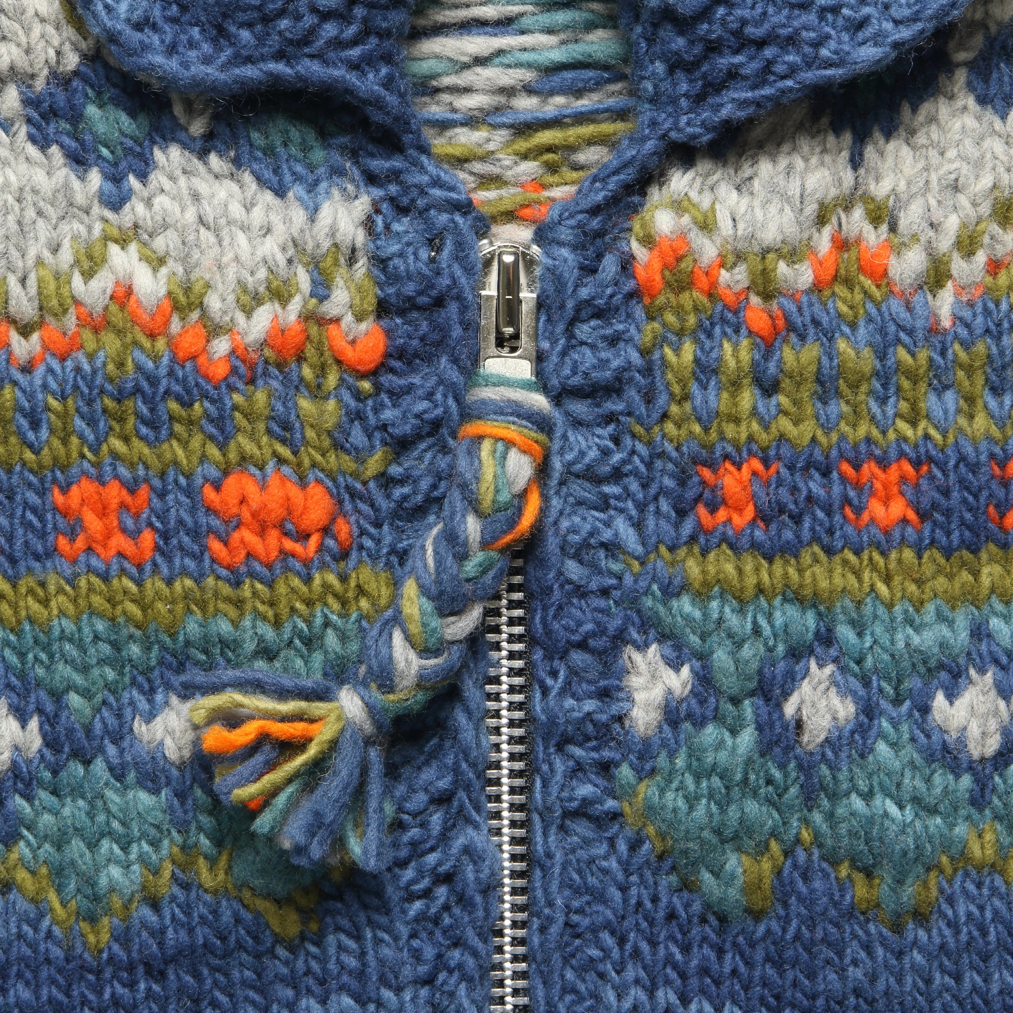 
                          Fair Isle Zipper Cardigan - Dark Real Indigo #3 - Chamula - STAG Provisions - Tops - Fleece / Sweatshirt
                        