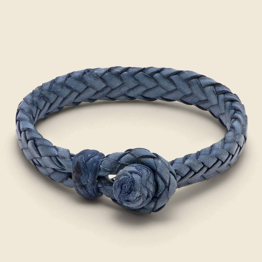 Chamula Wide Flat Weaved Bracelet - Blue