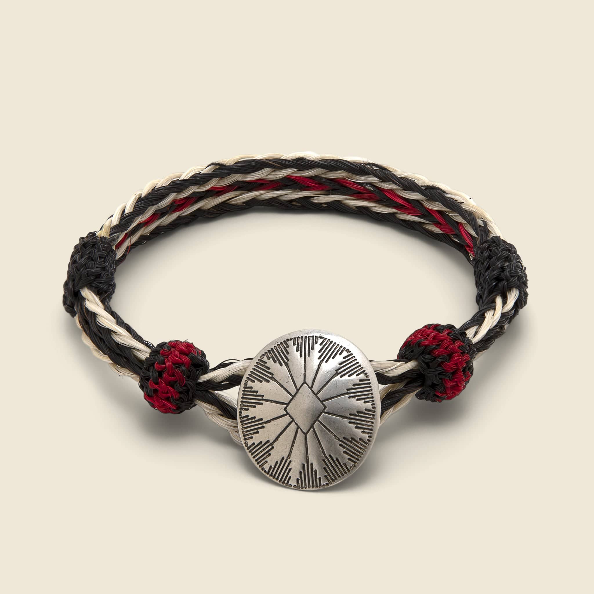 Sunburst Concho Bracelet - Red/Black - Chamula - STAG Provisions - Accessories - Cuffs