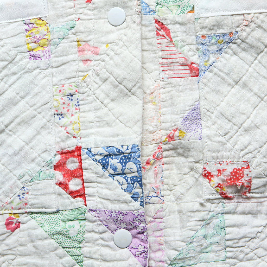Moving Day Quilt Jacket - White/Pastel Flying Geese
