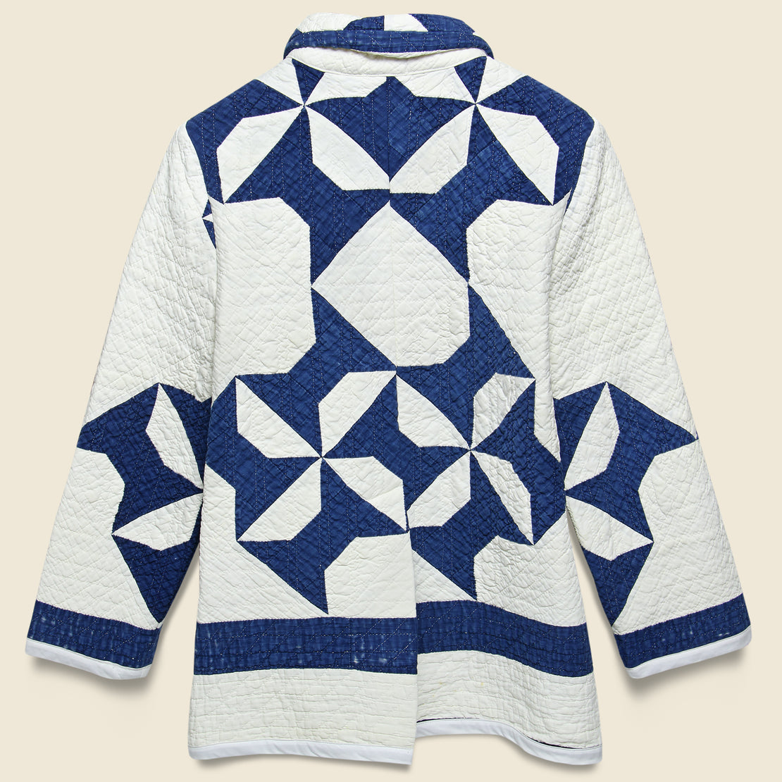 Moving Day Quilt Jacket - Navy/Natural Pinwheel