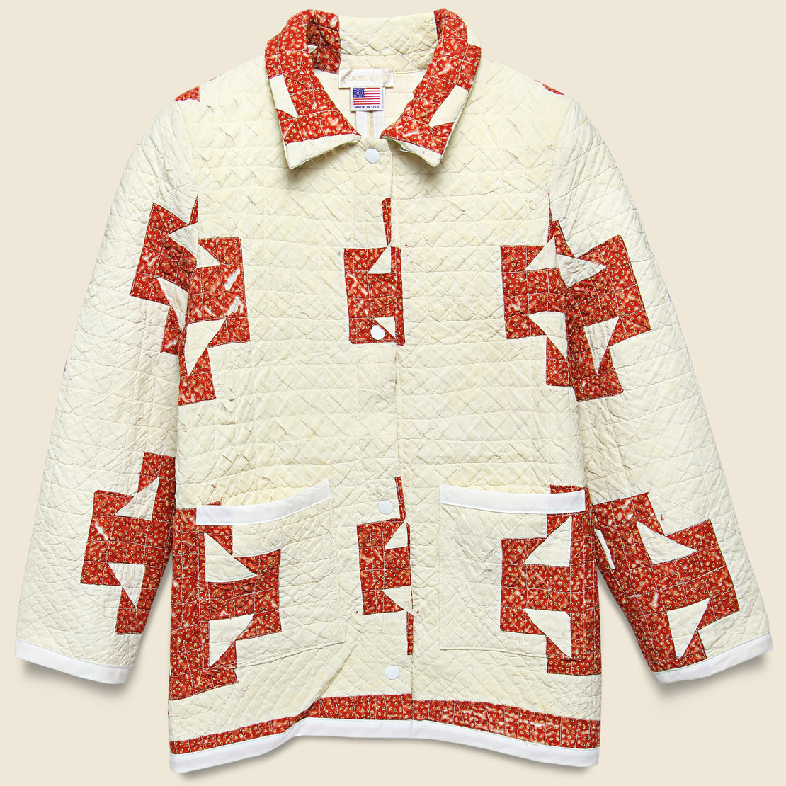 Carleen Moving Day Quilt Jacket - Red/Natural Stars