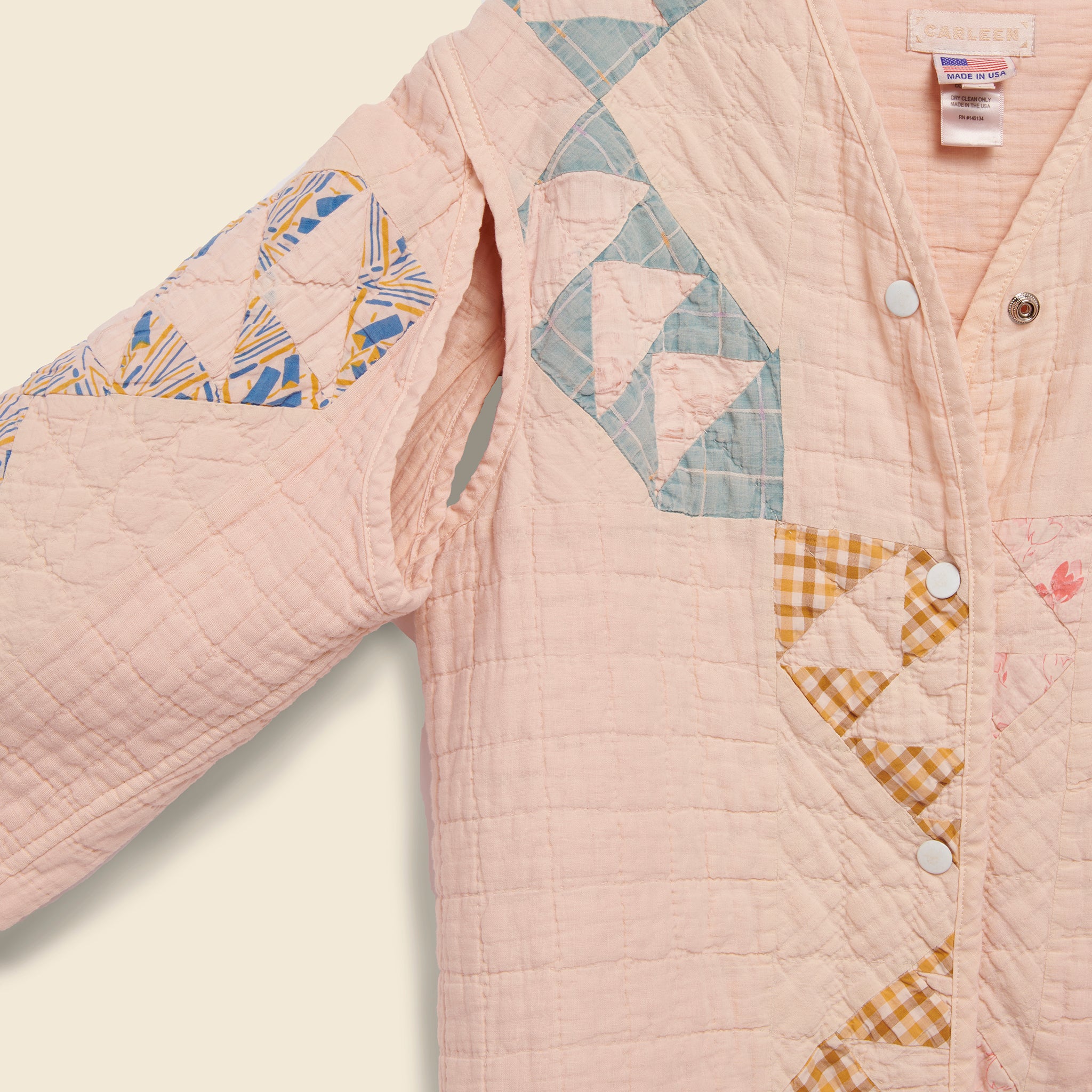 
                          Quilt Liner Jacket - Pink Overdye, Small Triangles - Carleen - STAG Provisions - W - Outerwear - Coat/Jacket
                        