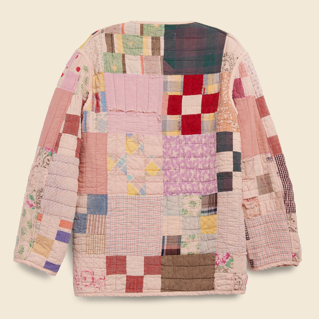 Quilt Liner Jacket - Pink Overdye, Square Patches