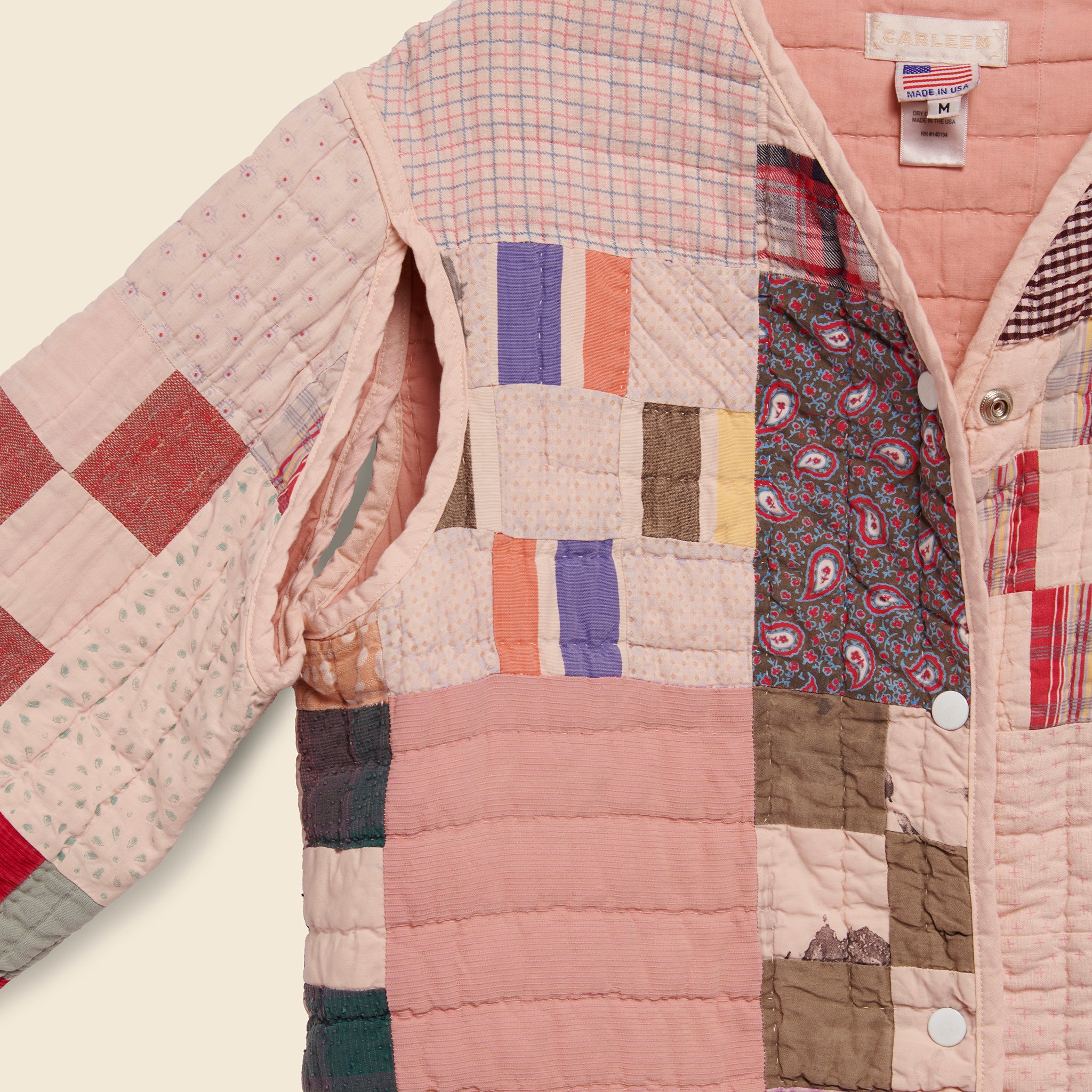 
                          Quilt Liner Jacket - Pink Overdye, Square Patches - Carleen - STAG Provisions - W - Outerwear - Coat/Jacket
                        