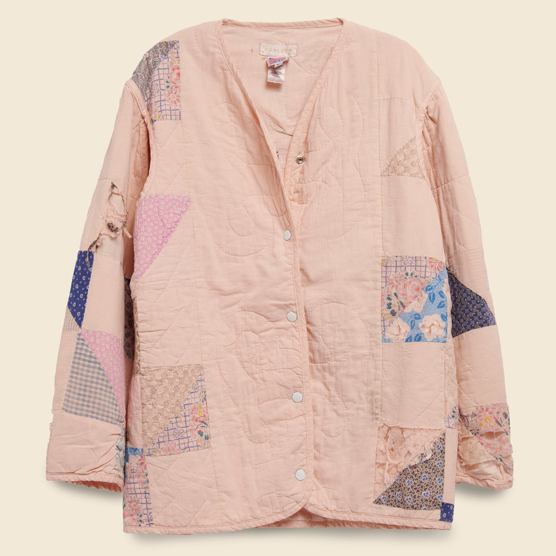 Carleen Quilt Liner Jacket - Pink Overdye, Triangle Sides