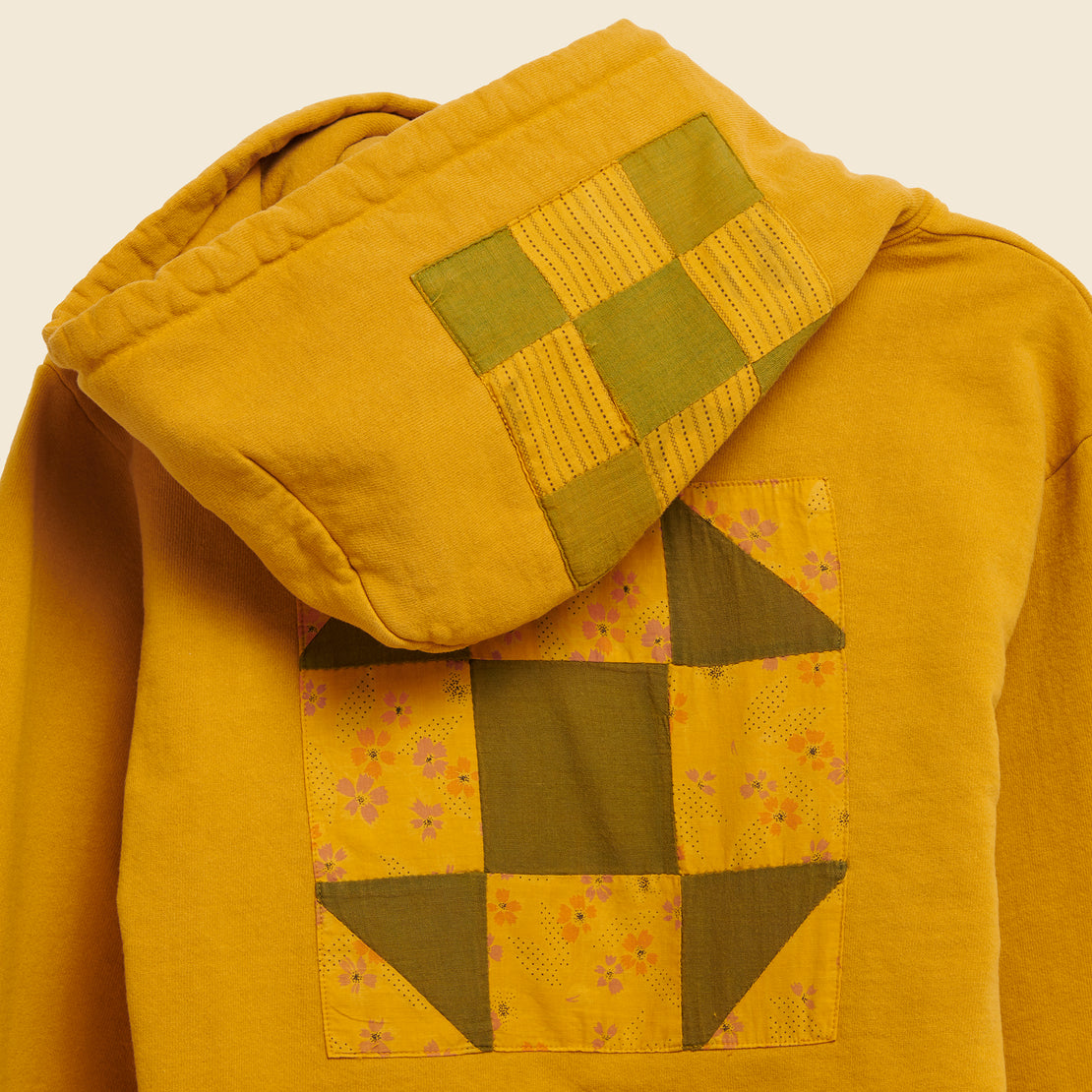 Quilt Patch Hoodie (Front Patch - Red Bandana) - Gold - Carleen - STAG Provisions - W - Tops - L/S Fleece