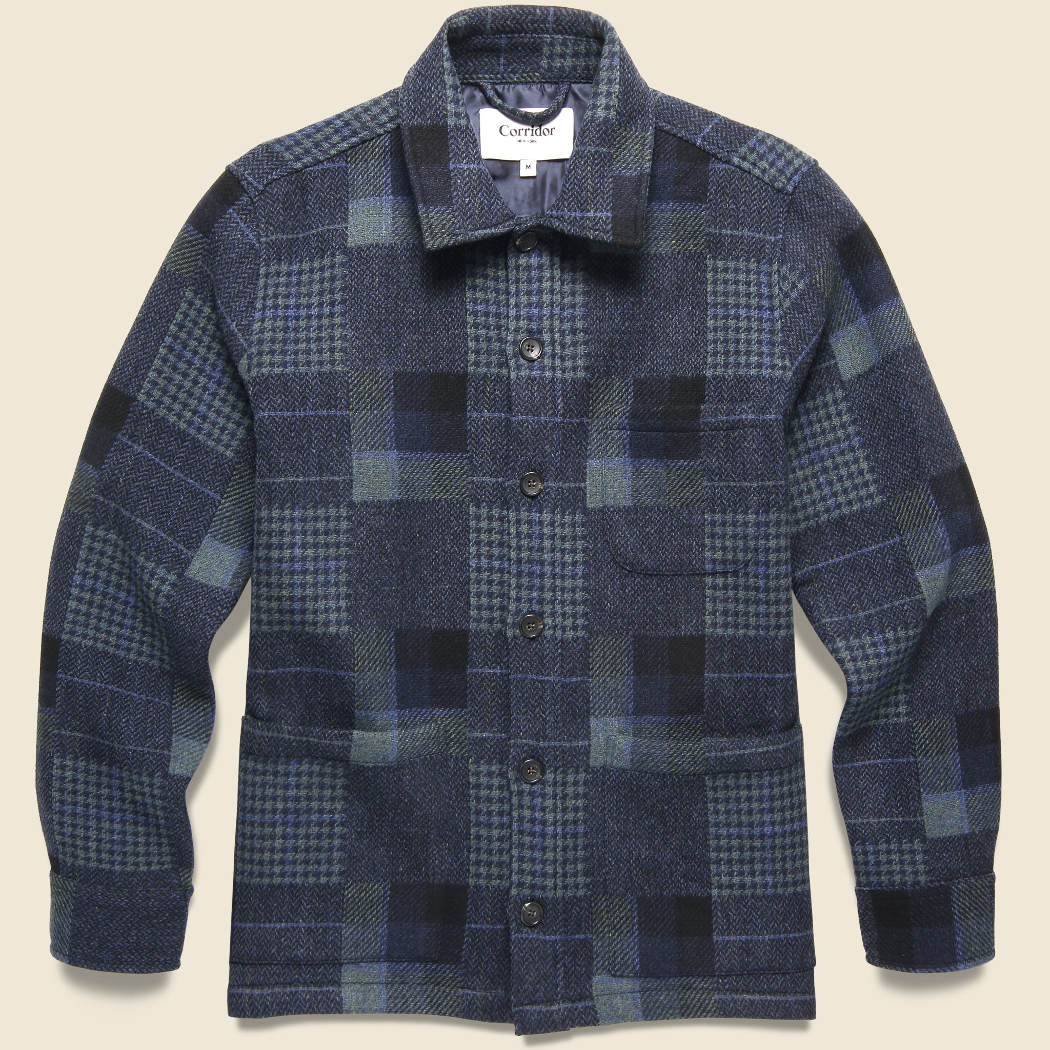 Patchwork Overshirt - Blue - Corridor - STAG Provisions - Outerwear - Shirt Jacket