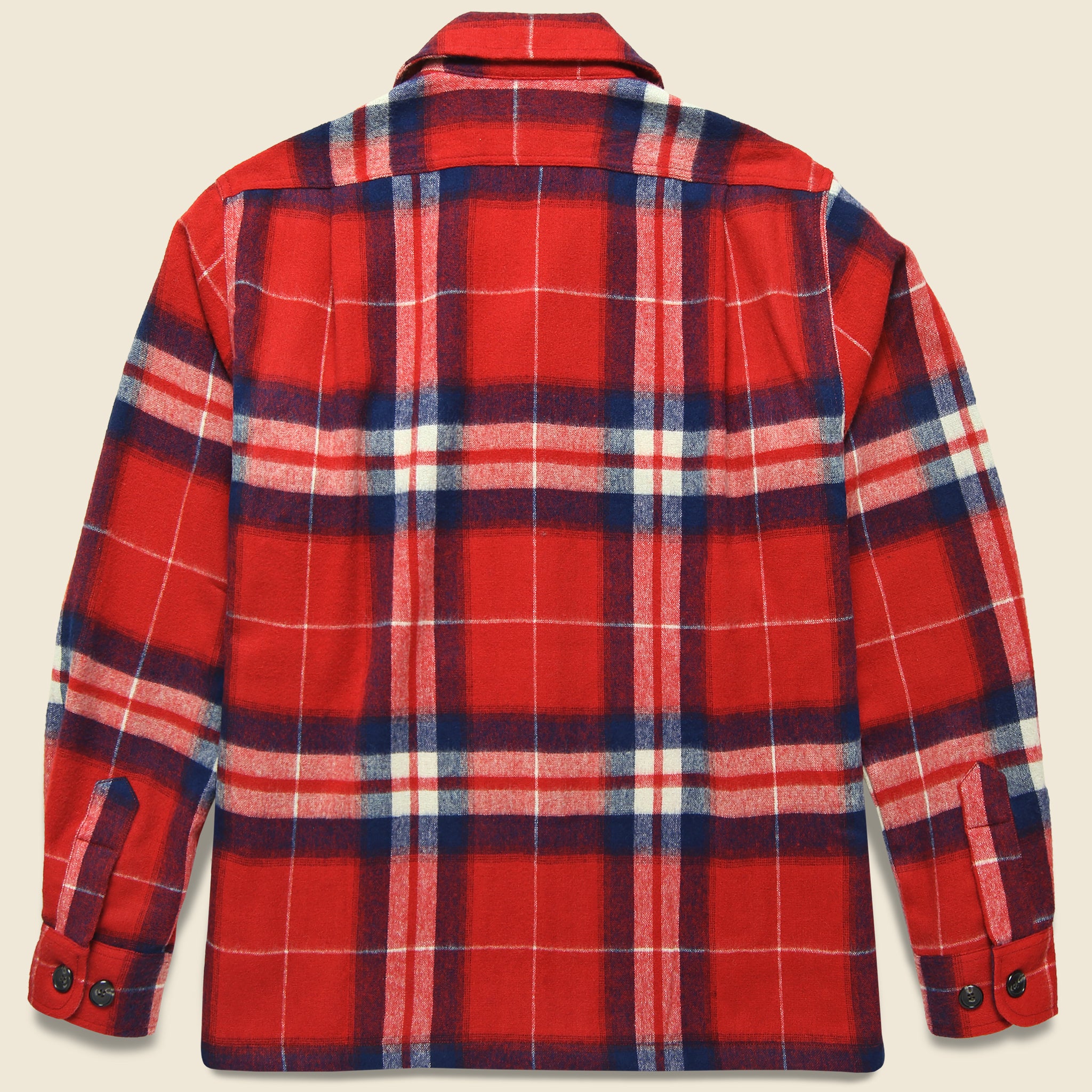 
                          Ombre Plaid Military Shirt Jacket - Red - Corridor - STAG Provisions - Outerwear - Shirt Jacket
                        