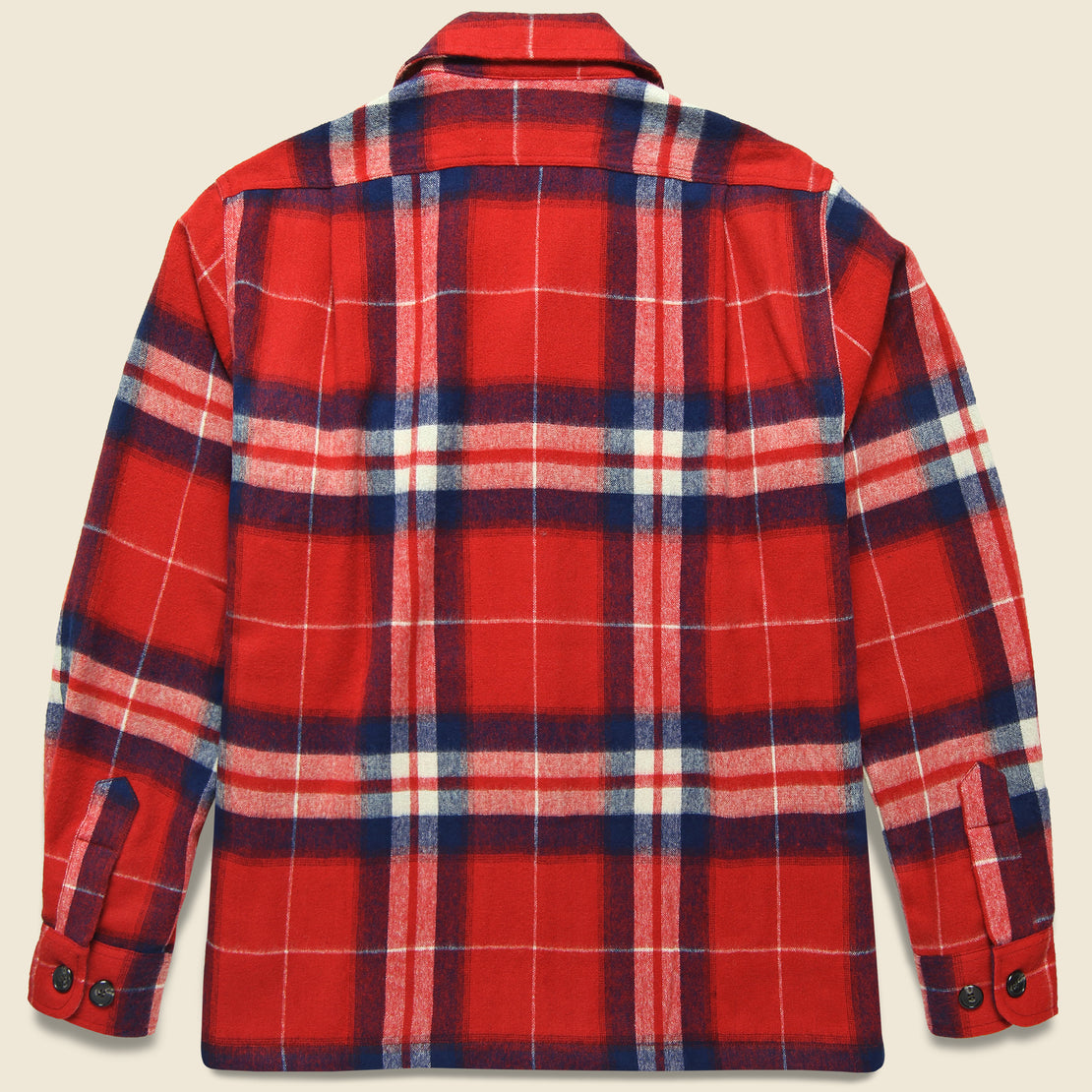 Ombre Plaid Military Shirt Jacket - Red - Corridor - STAG Provisions - Outerwear - Shirt Jacket