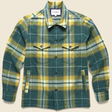 Ombre Plaid Military Shirt Jacket - Green - Corridor - STAG Provisions - Outerwear - Shirt Jacket