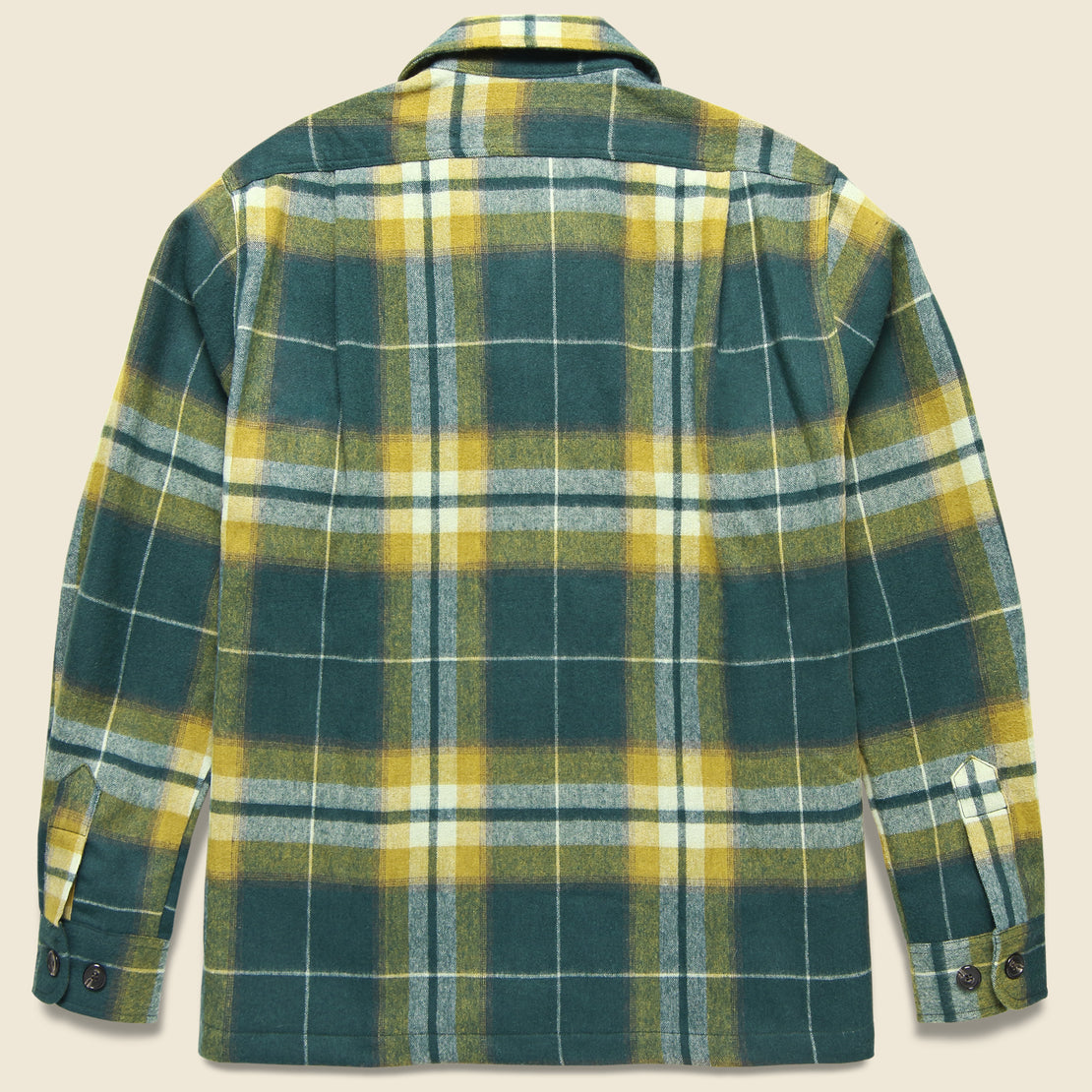 Ombre Plaid Military Shirt Jacket - Green - Corridor - STAG Provisions - Outerwear - Shirt Jacket