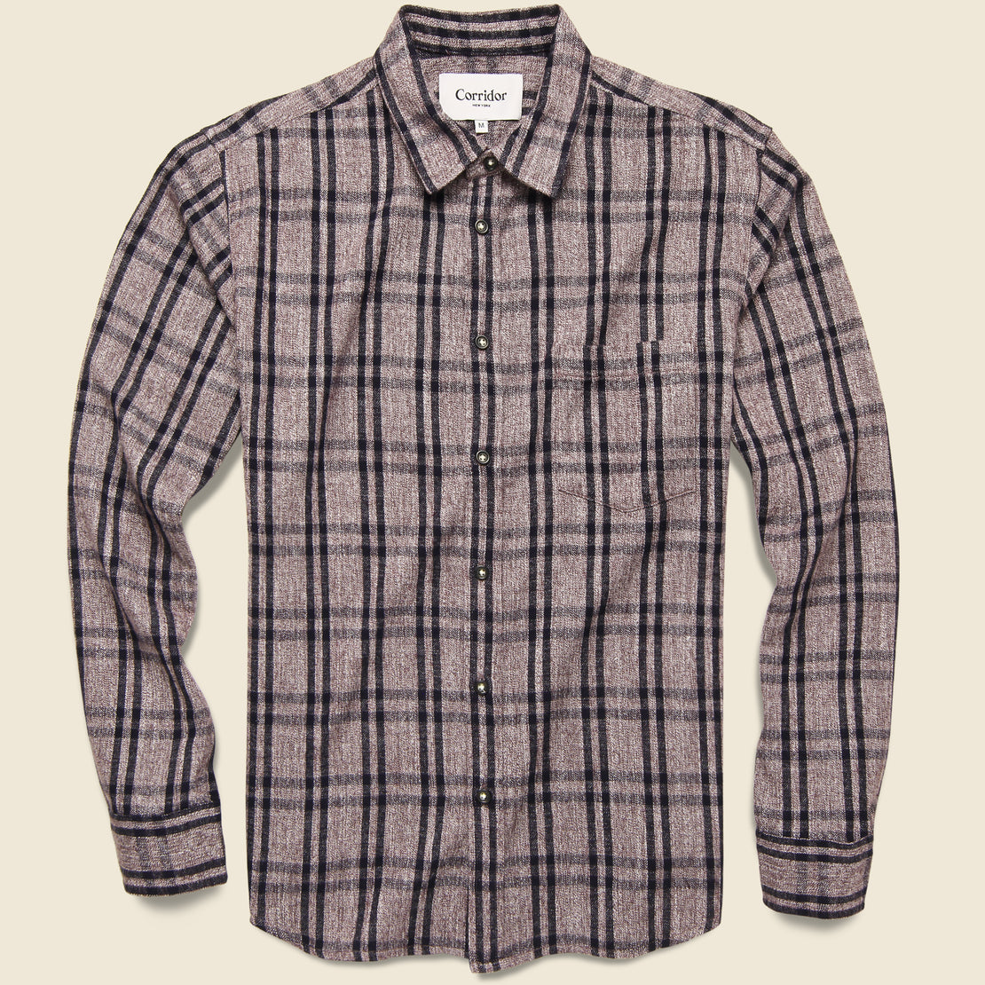 Corridor Grindle Flannel Check Shirt - Raisin