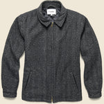 Tweed Herrigbone Zip Front Winter Jacket - Charcoal - Corridor - STAG Provisions - Outerwear - Coat / Jacket