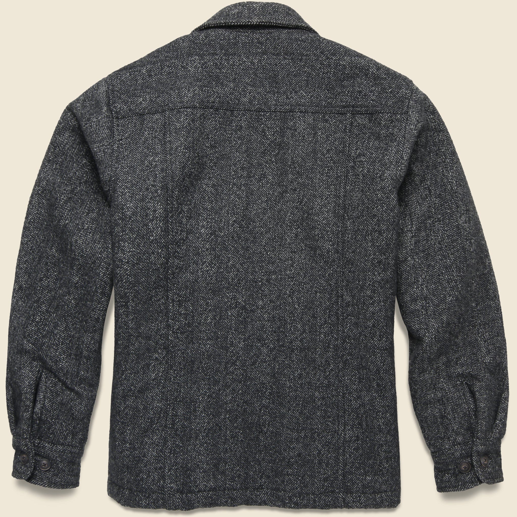 Tweed Herrigbone Zip Front Winter Jacket - Charcoal - Corridor - STAG Provisions - Outerwear - Coat / Jacket