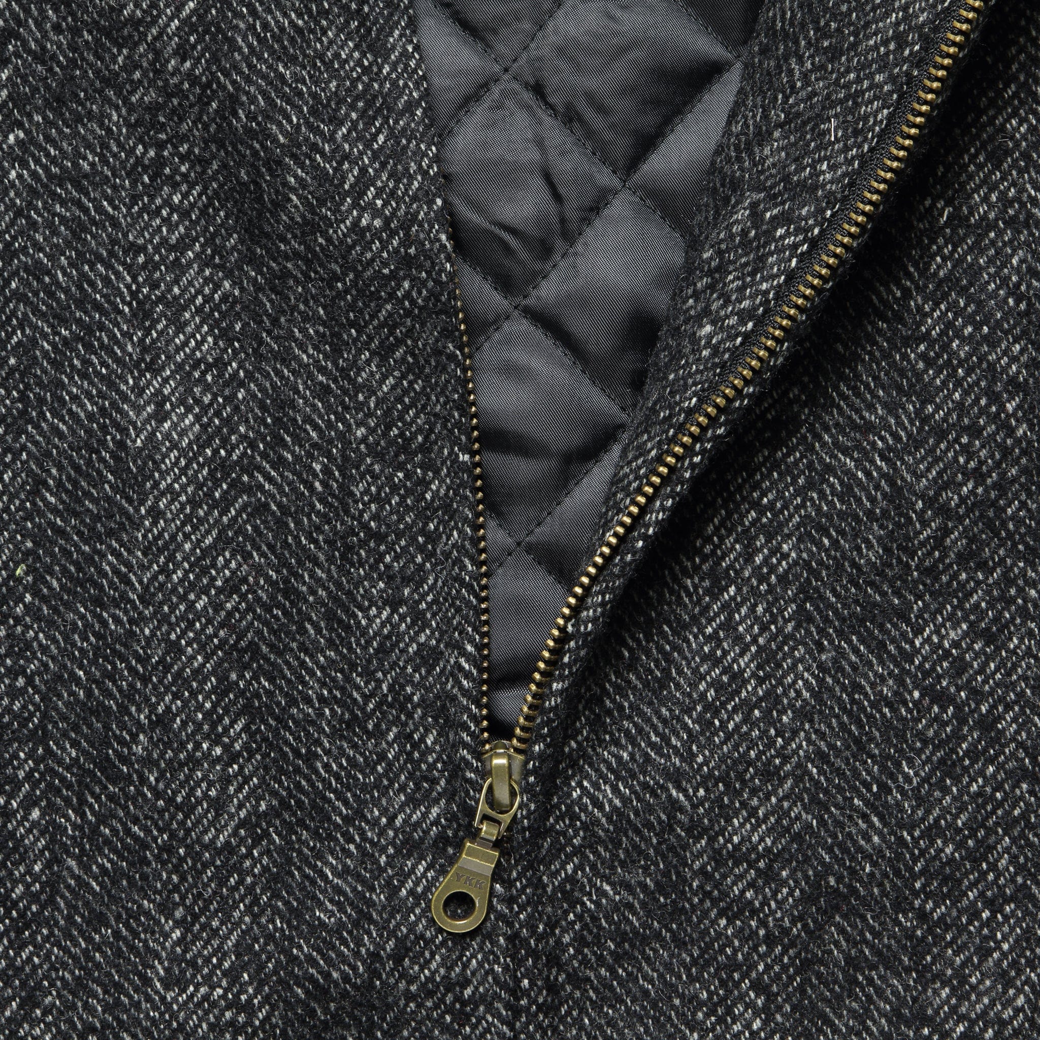 
                          Tweed Herrigbone Zip Front Winter Jacket - Charcoal - Corridor - STAG Provisions - Outerwear - Coat / Jacket
                        