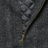 Tweed Herrigbone Zip Front Winter Jacket - Charcoal - Corridor - STAG Provisions - Outerwear - Coat / Jacket