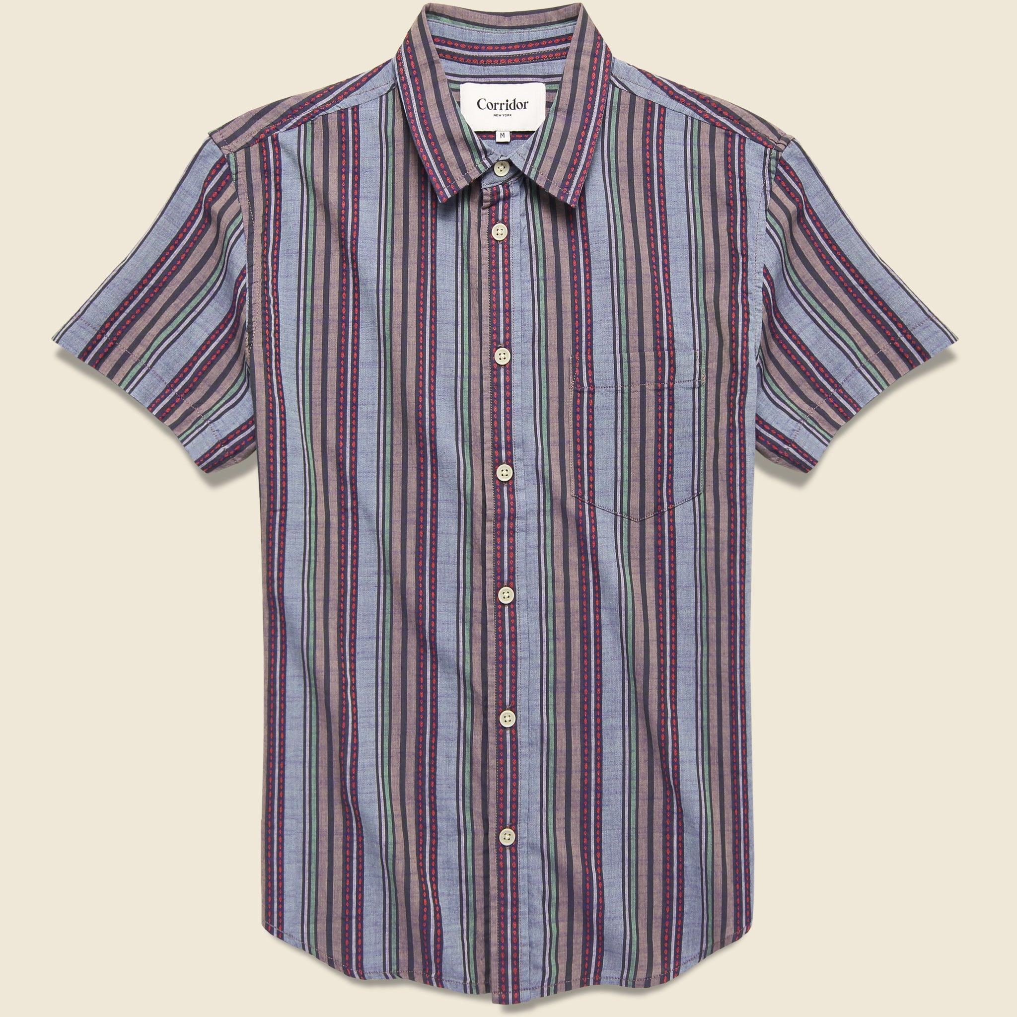 Boardwalk Stripe Shirt - Blue - Corridor - STAG Provisions - Tops - S/S Woven - Stripe