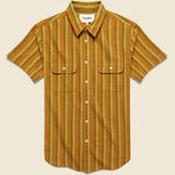 Sunset Slub Stripe Shirt - Orange - Corridor - STAG Provisions - Tops - S/S Woven - Stripe