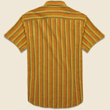 Sunset Slub Stripe Shirt - Orange - Corridor - STAG Provisions - Tops - S/S Woven - Stripe