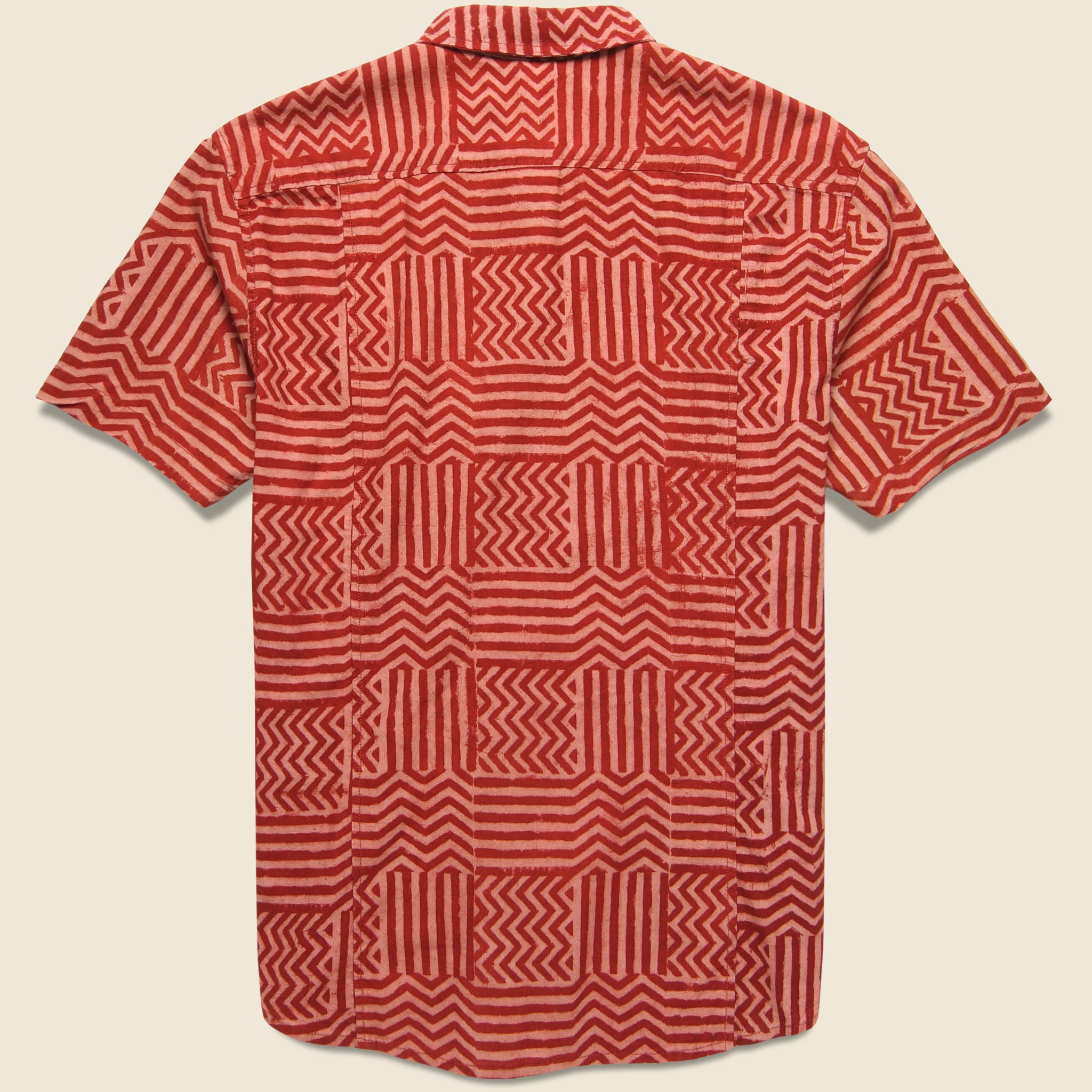 
                          Paneled Handblock Shirt - Red - Corridor - STAG Provisions - Tops - S/S Woven - Other Pattern
                        