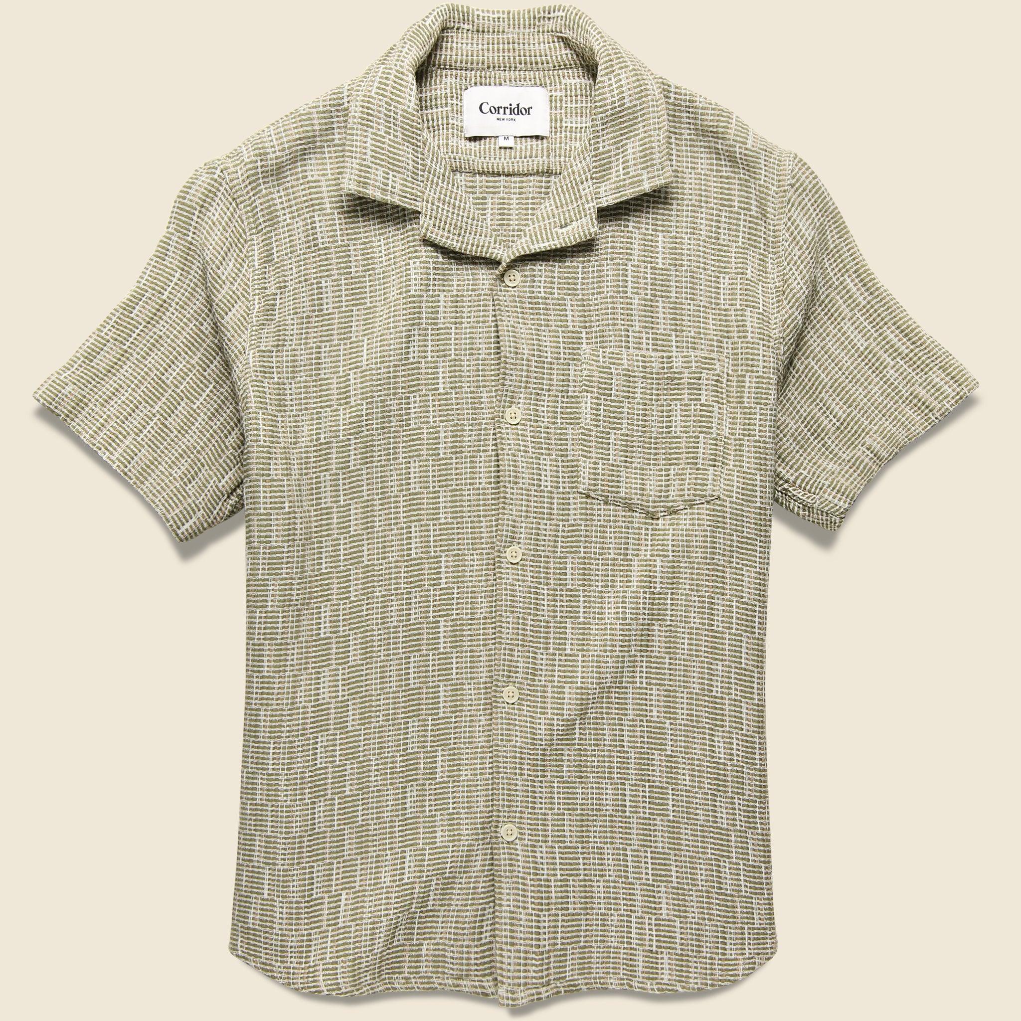 Rainbow Weave Camp Shirt - Army - Corridor - STAG Provisions - Tops - S/S Woven - Other Pattern