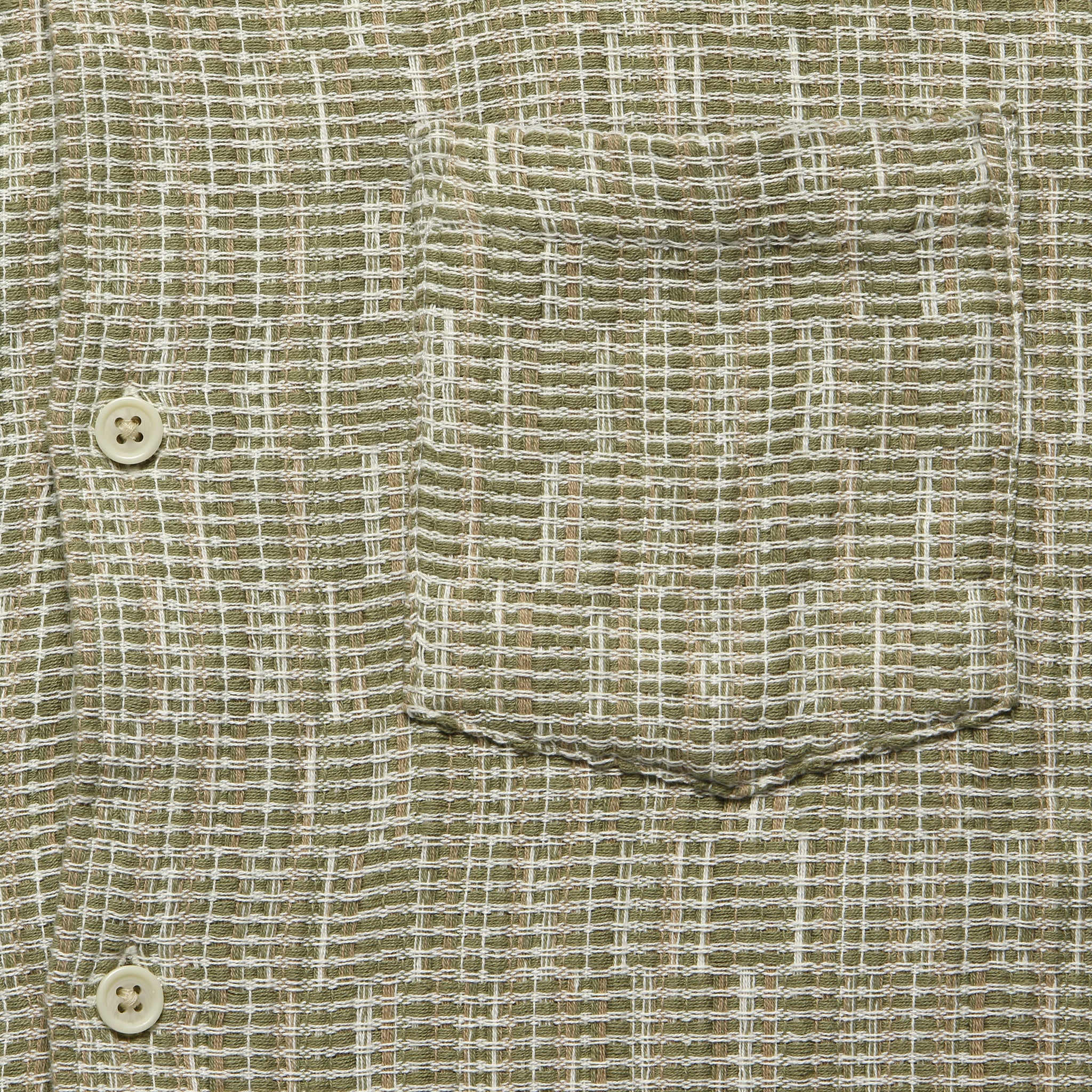Rainbow Weave Camp Shirt - Army - Corridor - STAG Provisions - Tops - S/S Woven - Other Pattern