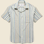 Amagansett Shirt - Blue - Corridor - STAG Provisions - Tops - S/S Woven - Stripe