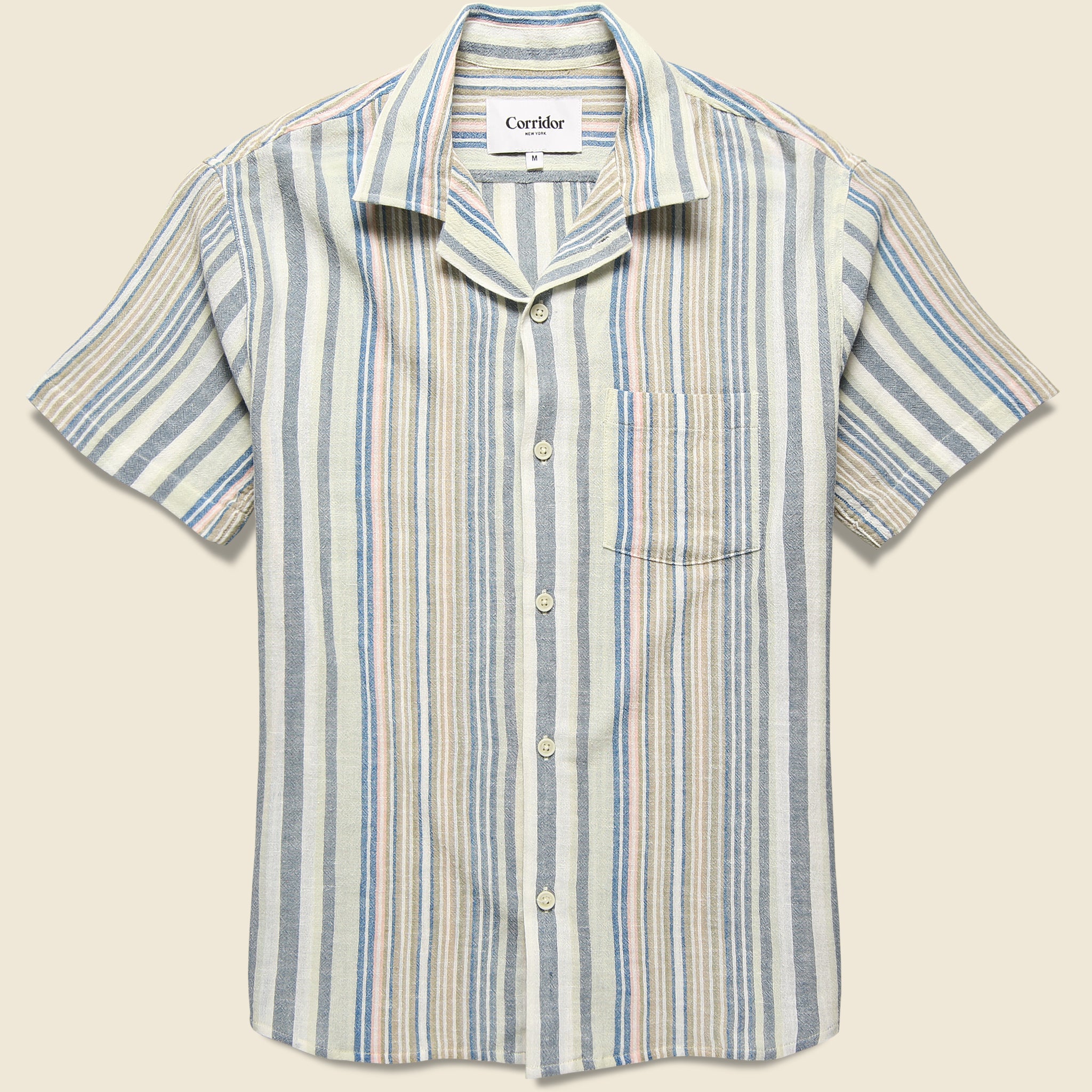 Amagansett Shirt - Blue - Corridor - STAG Provisions - Tops - S/S Woven - Stripe