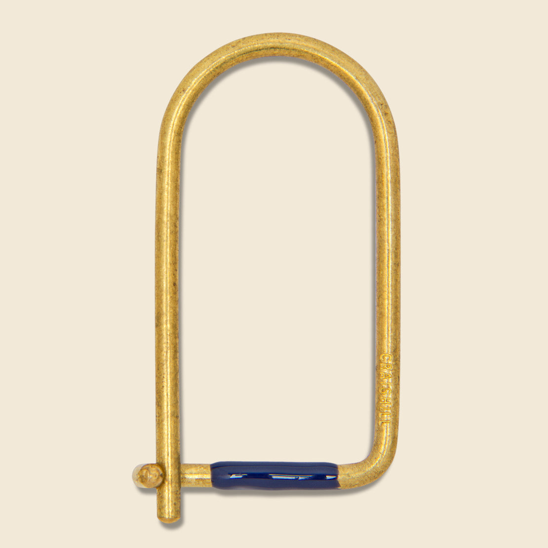 Craighill Wilson Enameled Key Ring - Brass/Blue