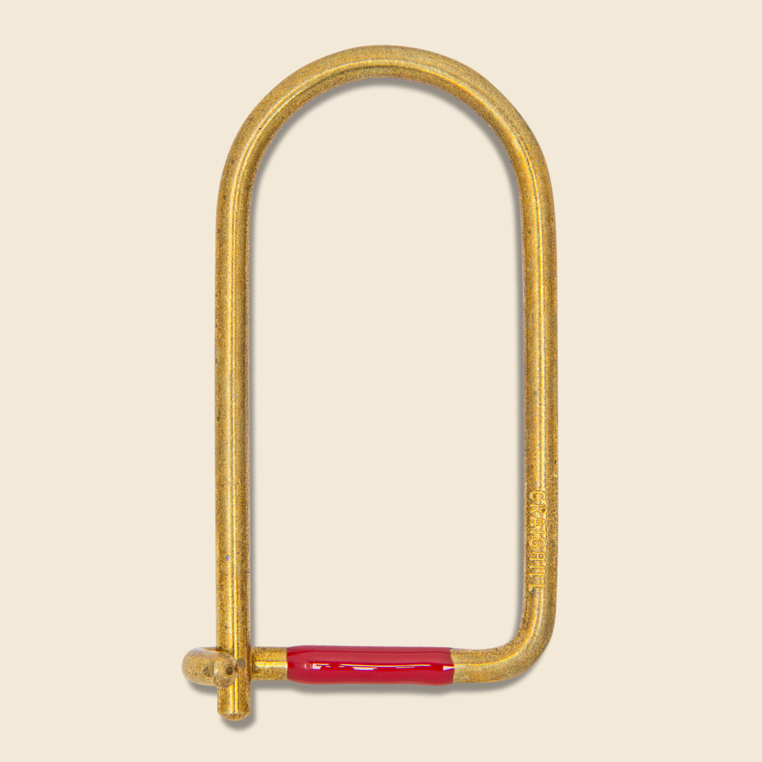 Craighill Wilson Enameled Key Ring - Brass/Red