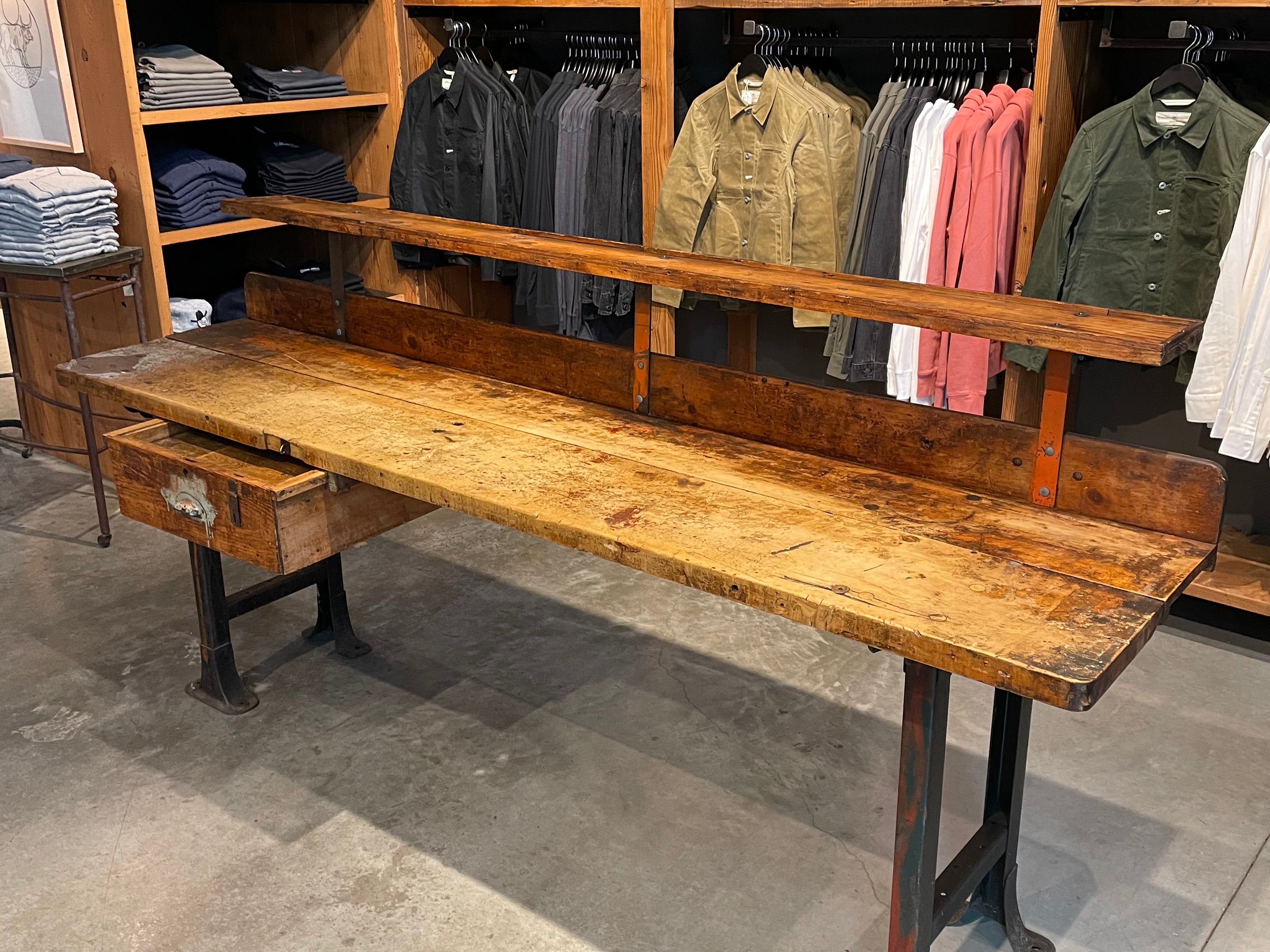 DNS 16 - Wood Work Table w/ Industrial Base & Drawer - Warehouse Sale - STAG Provisions - Warehouse Sale