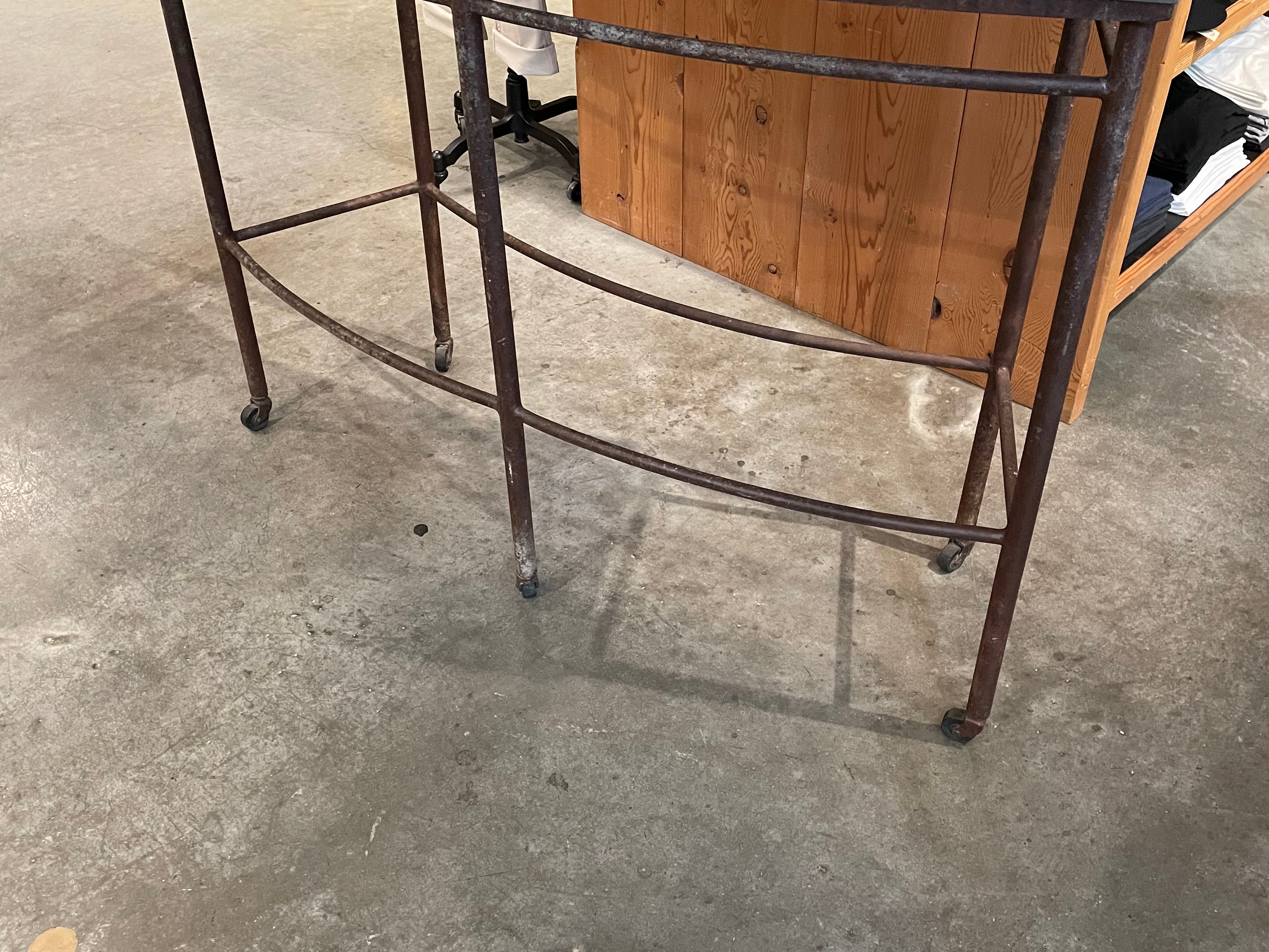 DNS 18 - Galvanized Half Moon Rolling Table - Warehouse Sale - STAG Provisions - Warehouse Sale