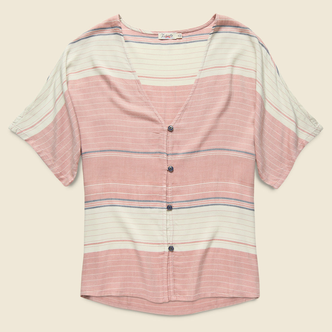 Faherty Analeigh Top - Rosewood Stripe