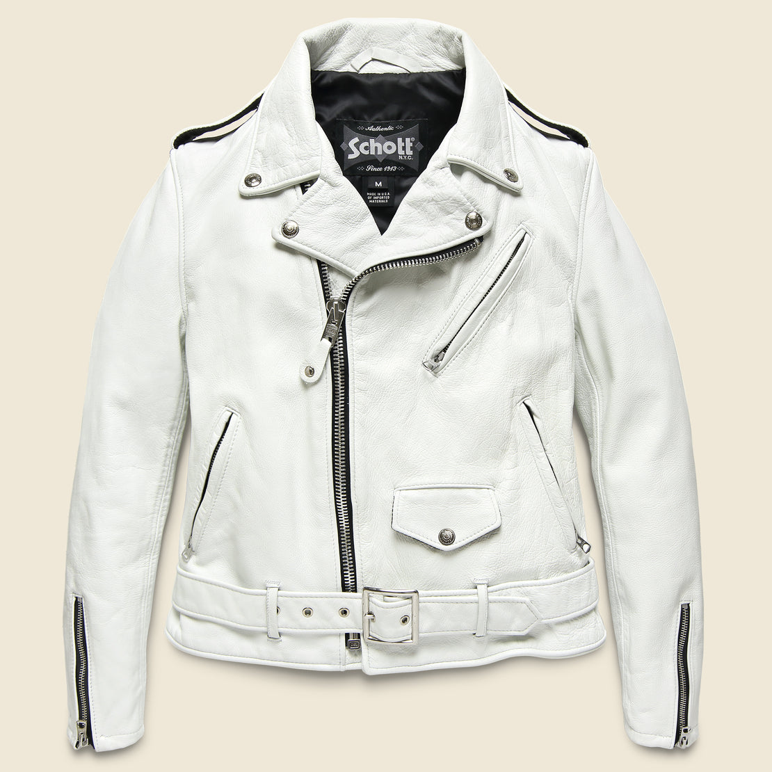 Schott Perfecto Leather Jacket - White
