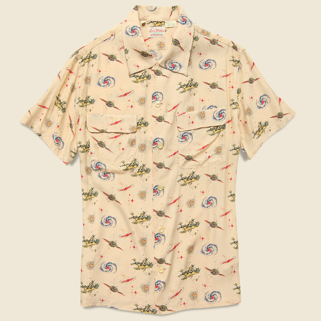 Levis Vintage Clothing 1940s Universe Hawaiian Shirt - Beige