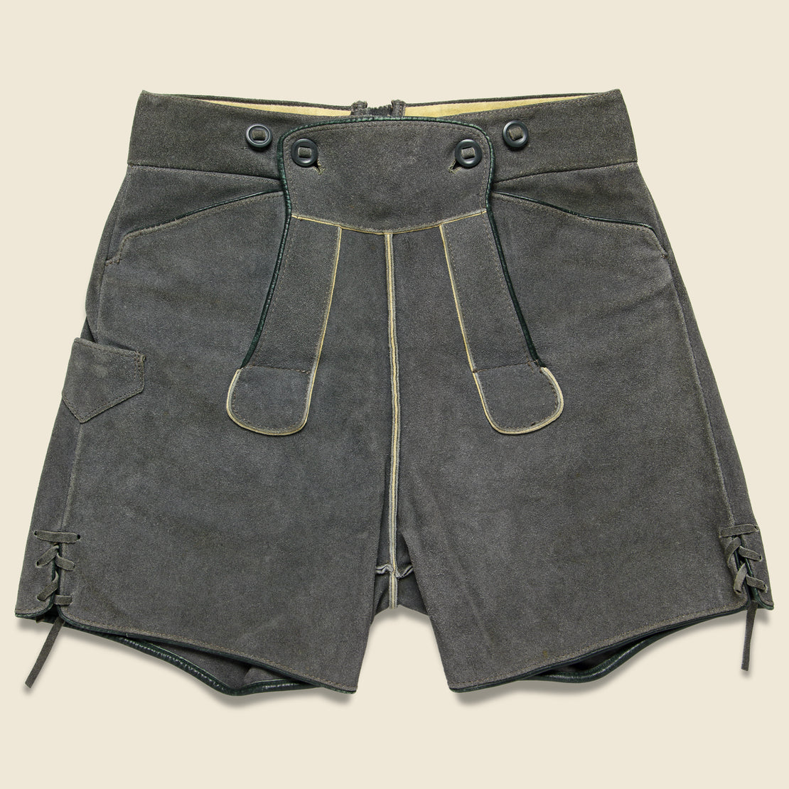 Vintage Heavy Suede Lederhosen Shorts - Grey
