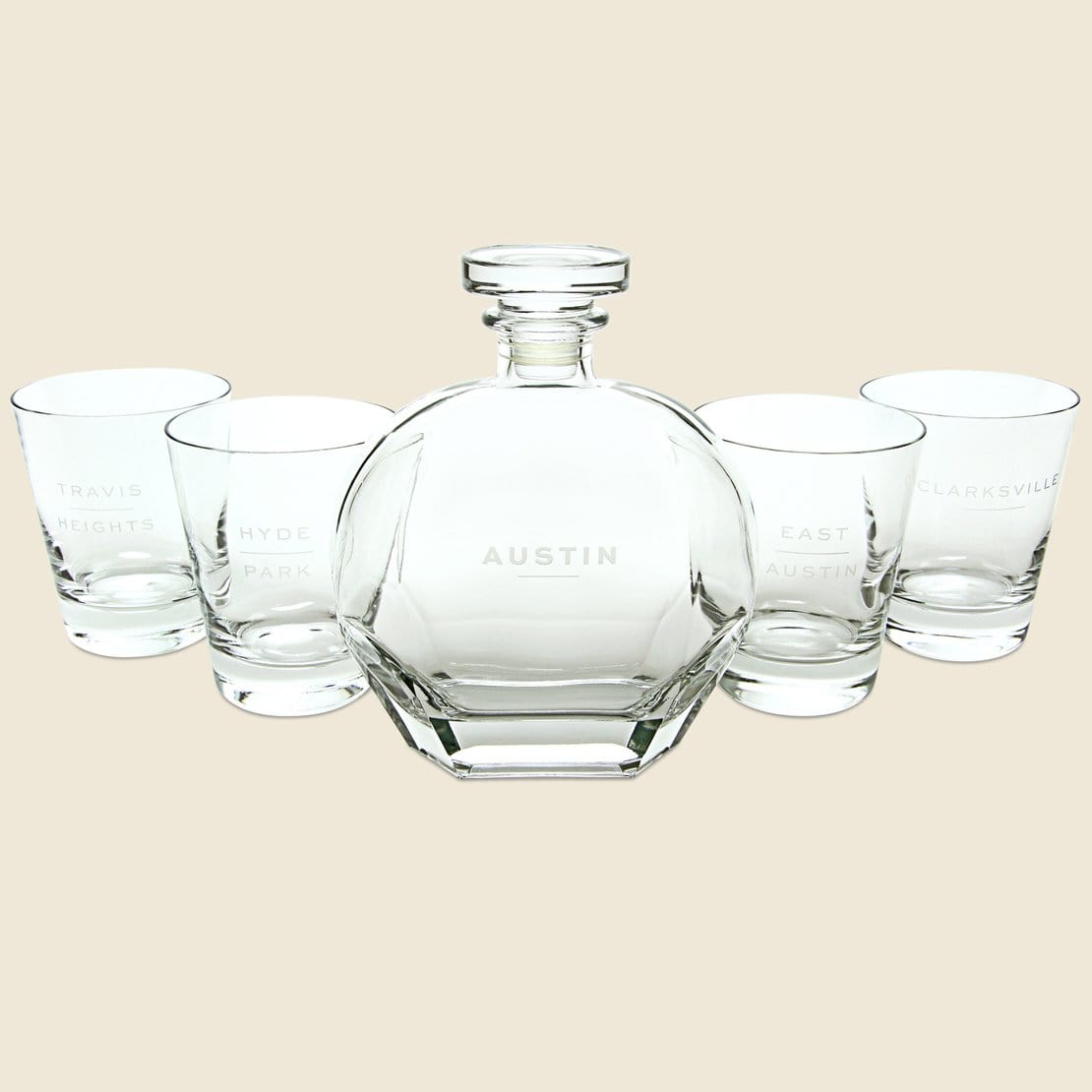 Barware Tumbler Set - Austin Neighborhoods