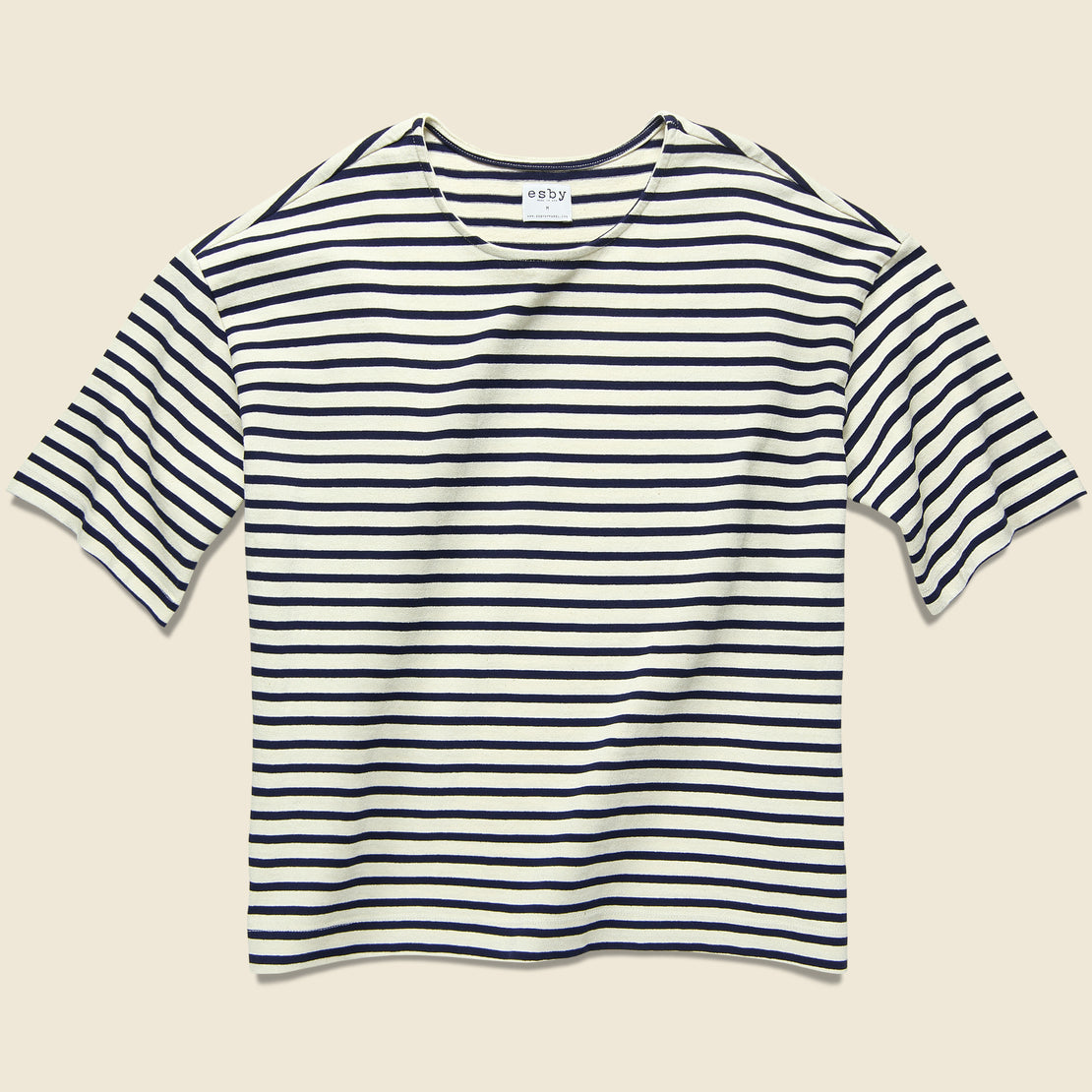 Esby Meredith Knit Top - Natural/Midnight Stripe