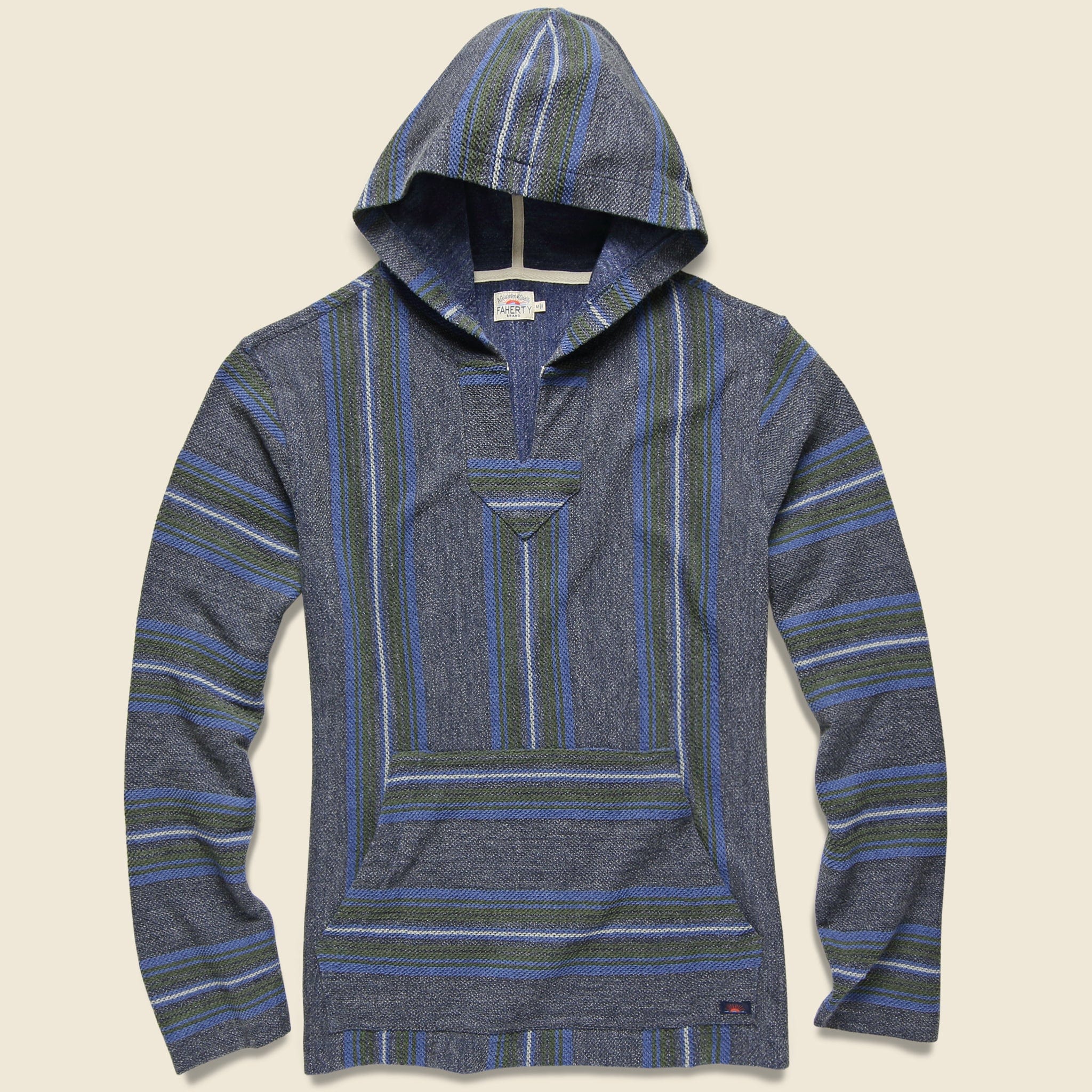 Terry Baja Poncho - Tidepool Serape - Faherty - STAG Provisions - Tops - Fleece / Sweatshirt