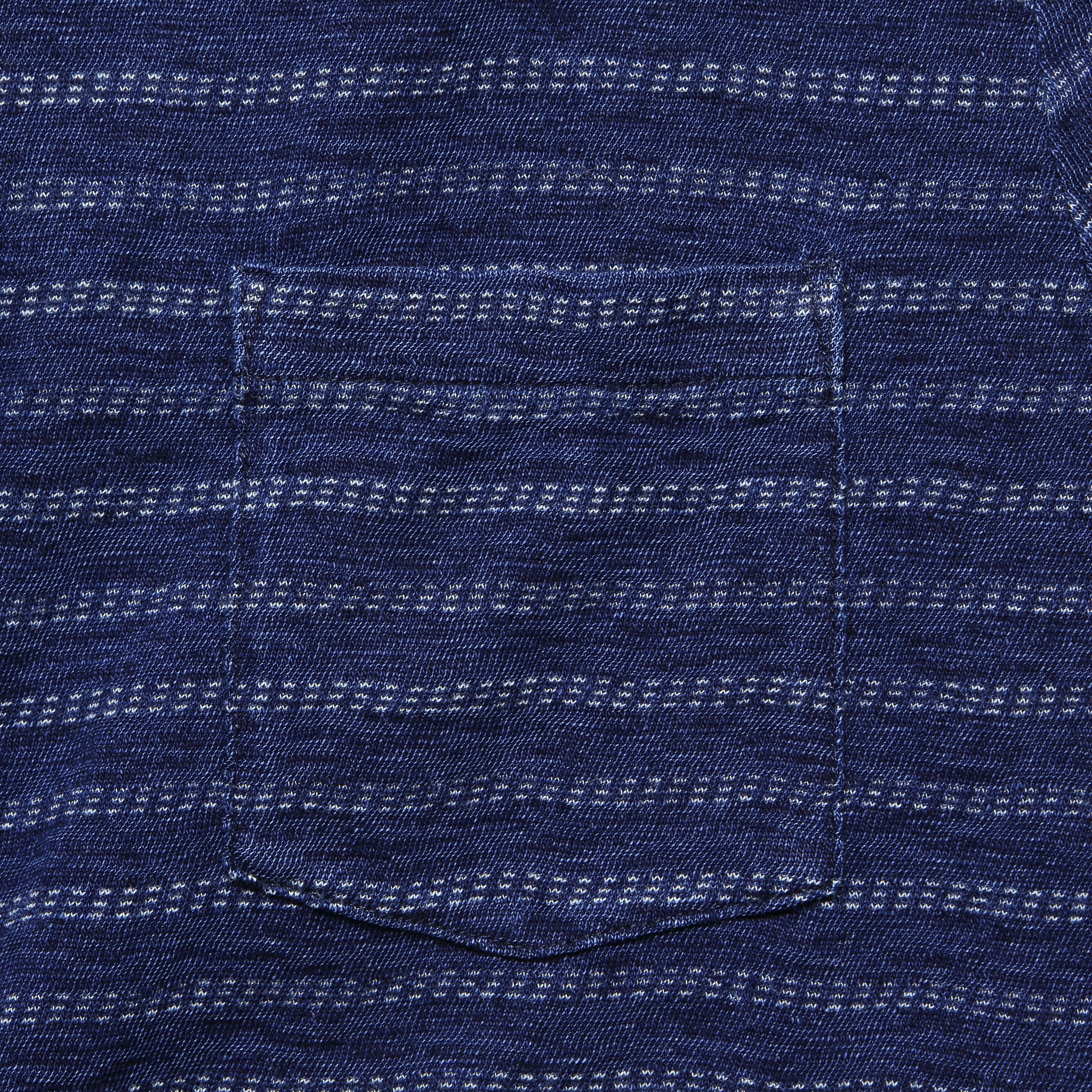 Jacquard Indigo Pocket Tee - Geo stripe - Faherty - STAG Provisions - Tops - S/S Tee