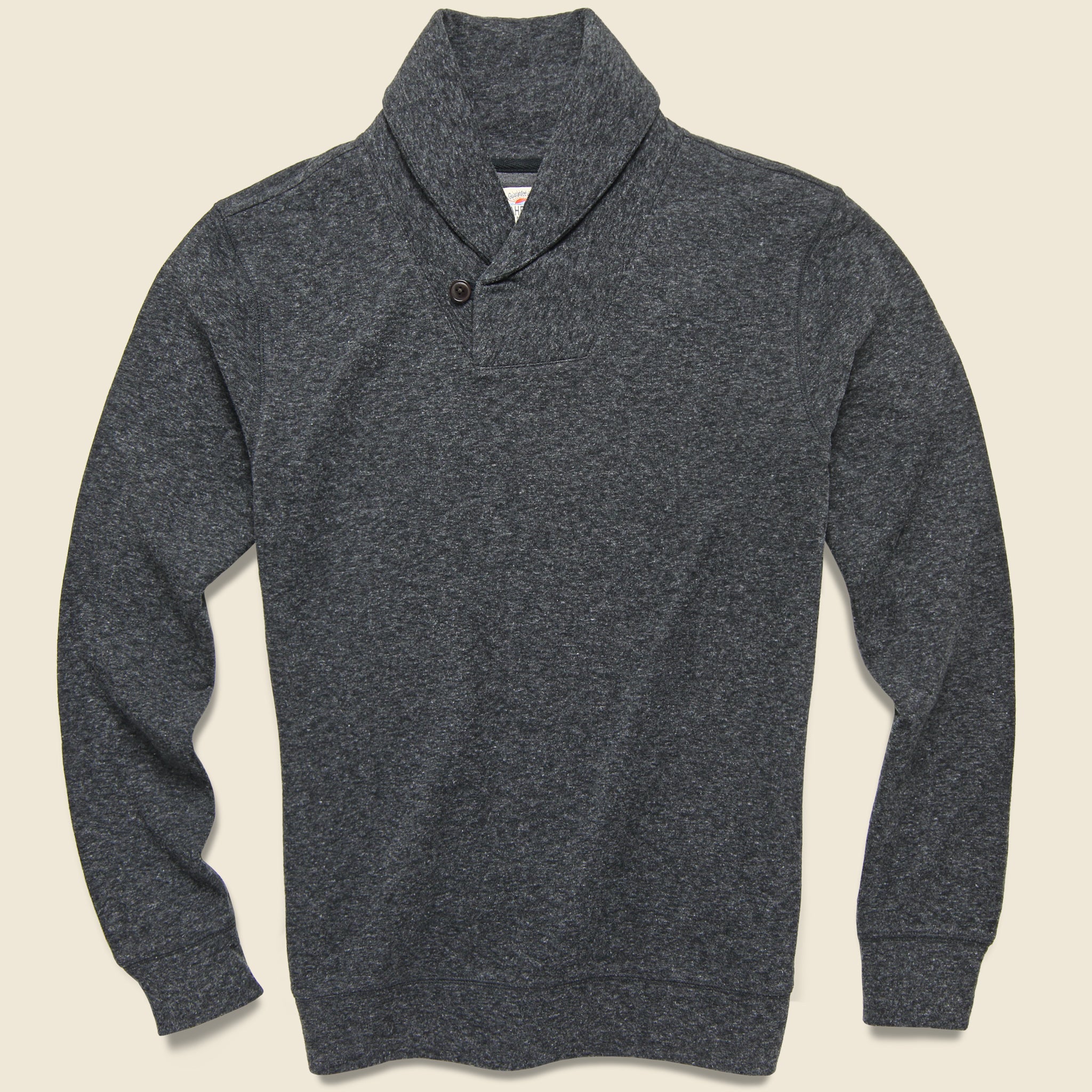 Dual Knit Shawl Collar Pullover - Washed Black - Faherty - STAG Provisions - Tops - Fleece / Sweatshirt
