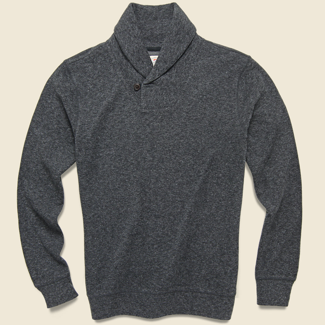 Faherty Dual Knit Shawl Collar Pullover - Washed Black