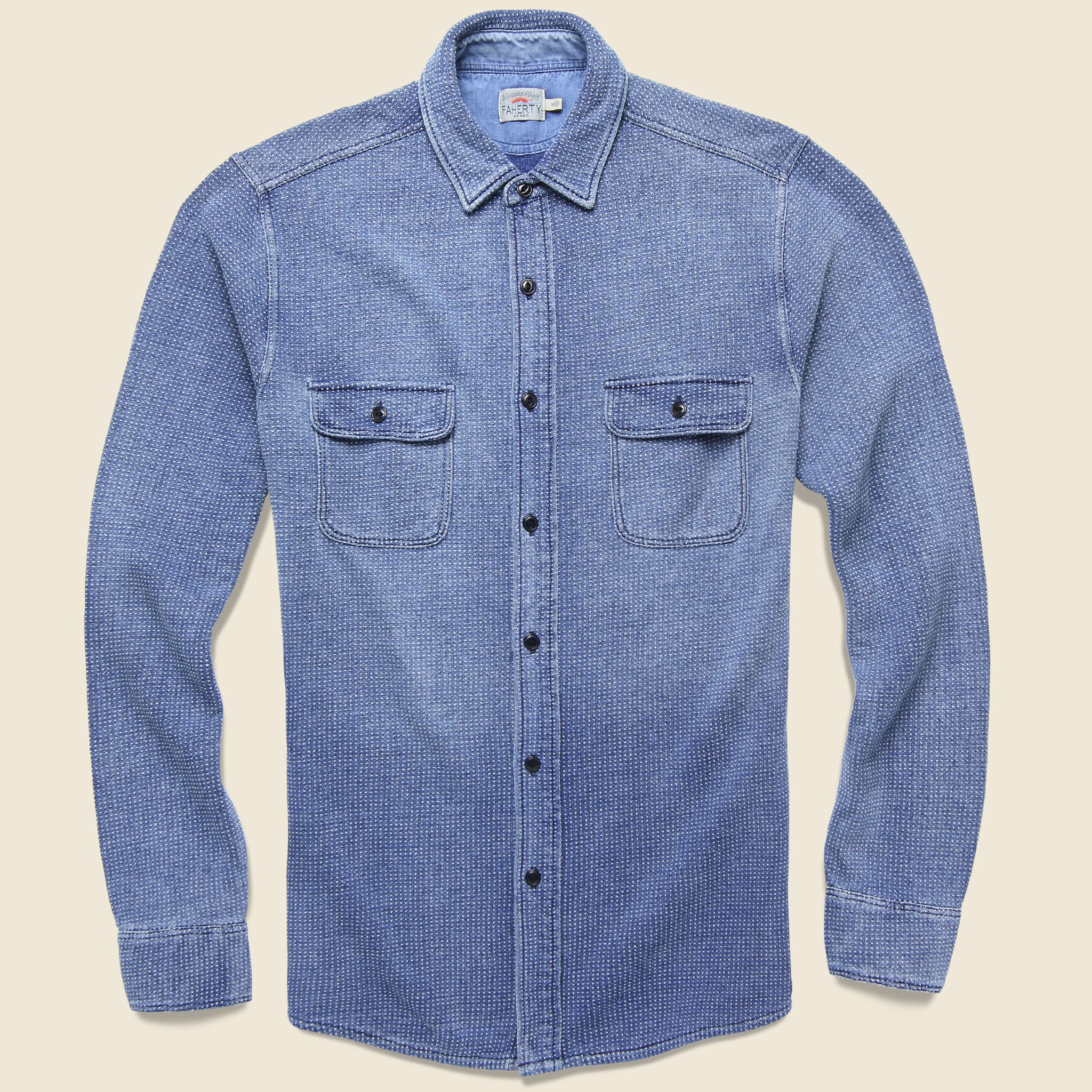 Knit Dobby Workshirt - 18 Year Wash - Faherty - STAG Provisions - Tops - L/S Woven - Other Pattern